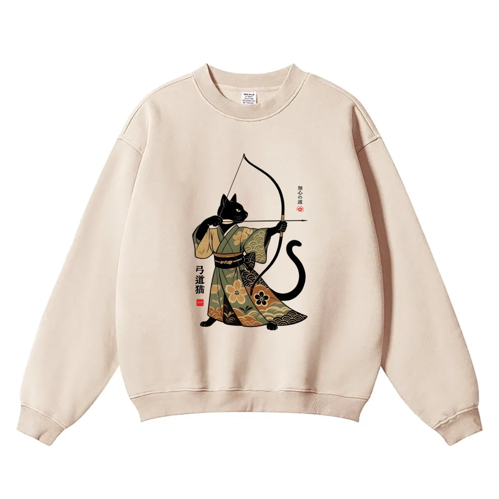 Archer Cat Vintage Cotton Blend Sweatshirt