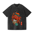 Tattoo Octopus Vintage Wash Japanese Design T-Shirt