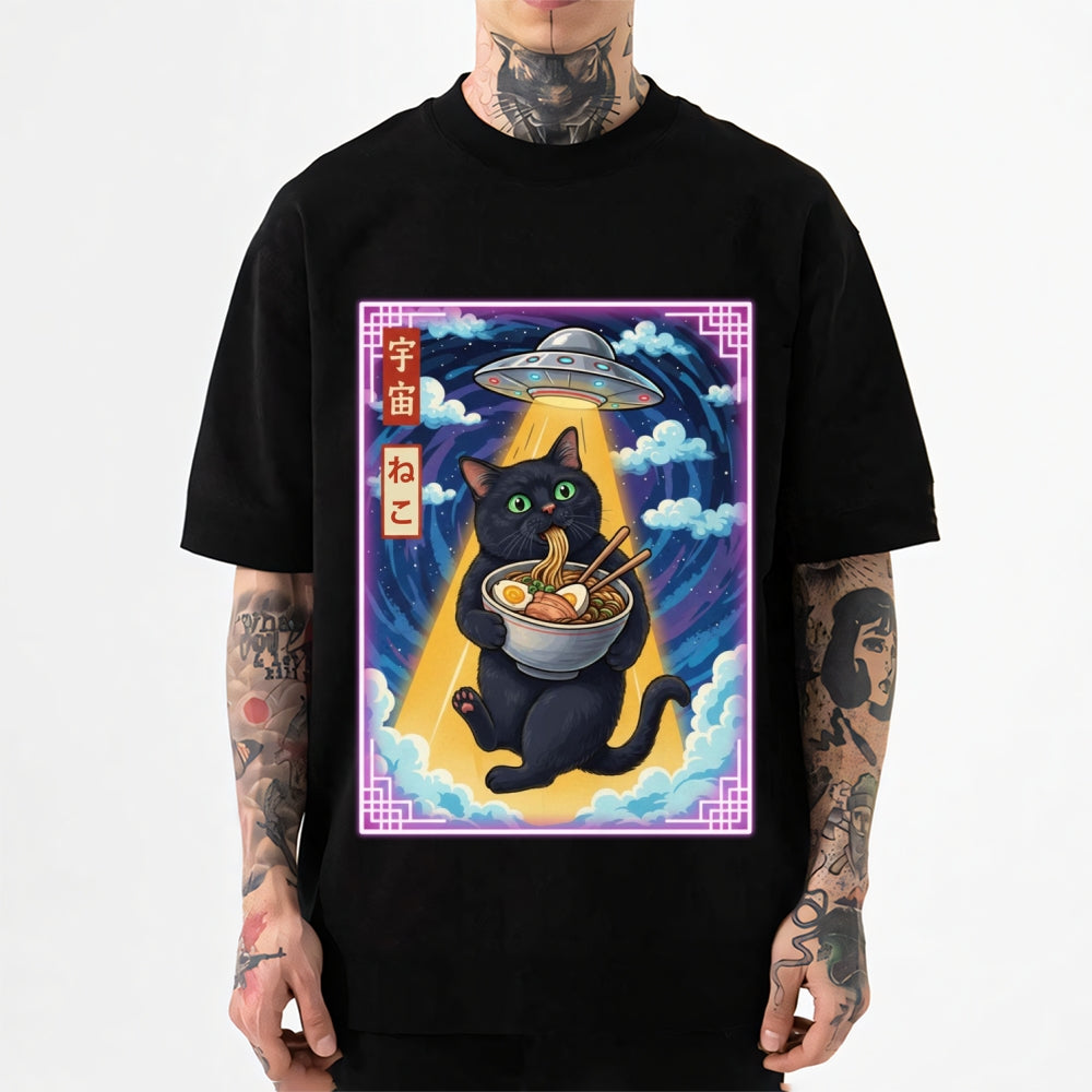 Space Ramen Cat Japanese Style Classic Tee