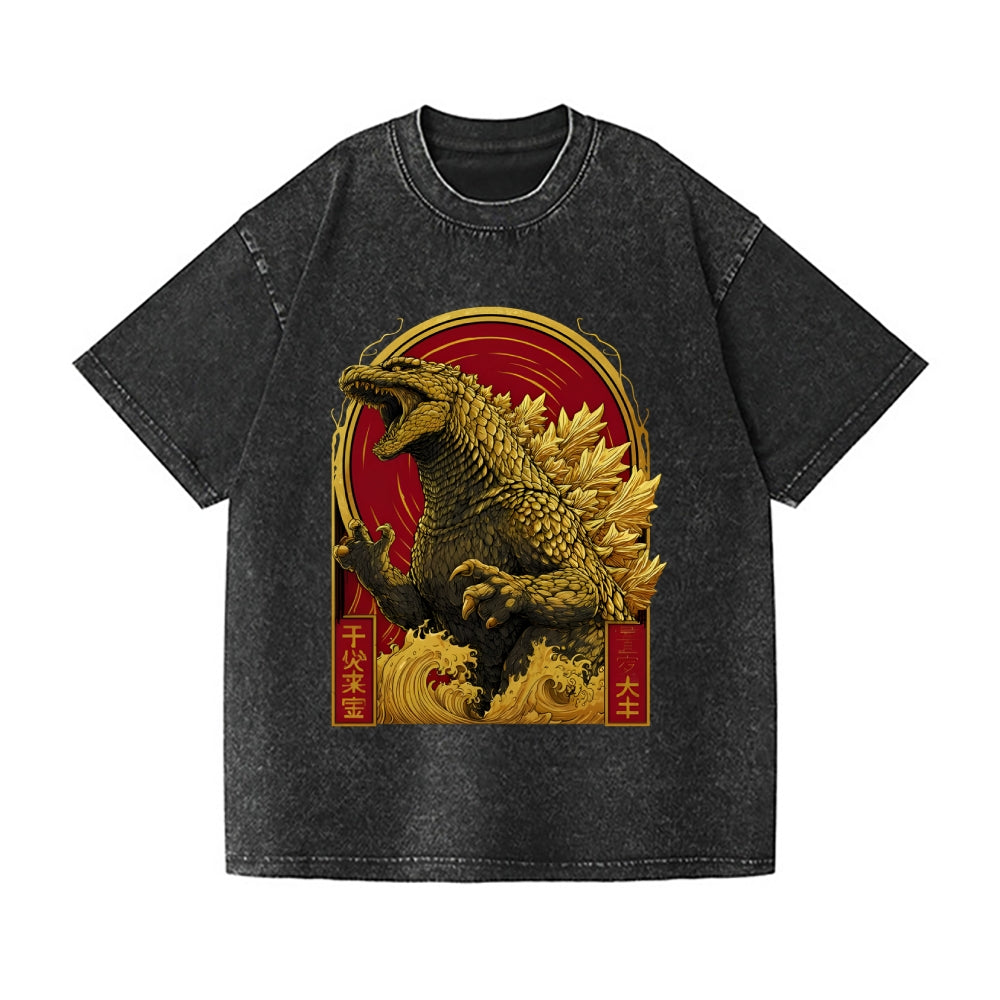 Kaiju Vintage Wash Japanese Design T-Shirt
