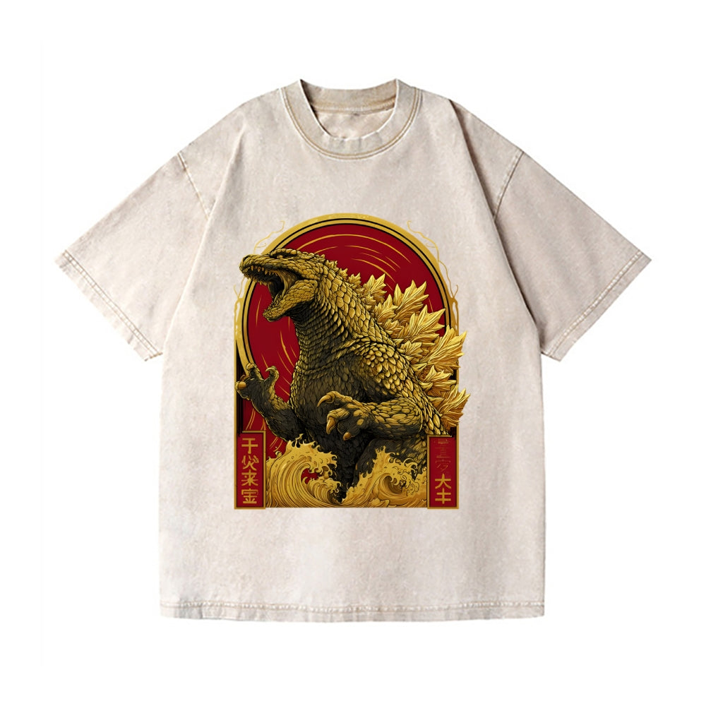 Kaiju Vintage Wash Japanese Design T-Shirt