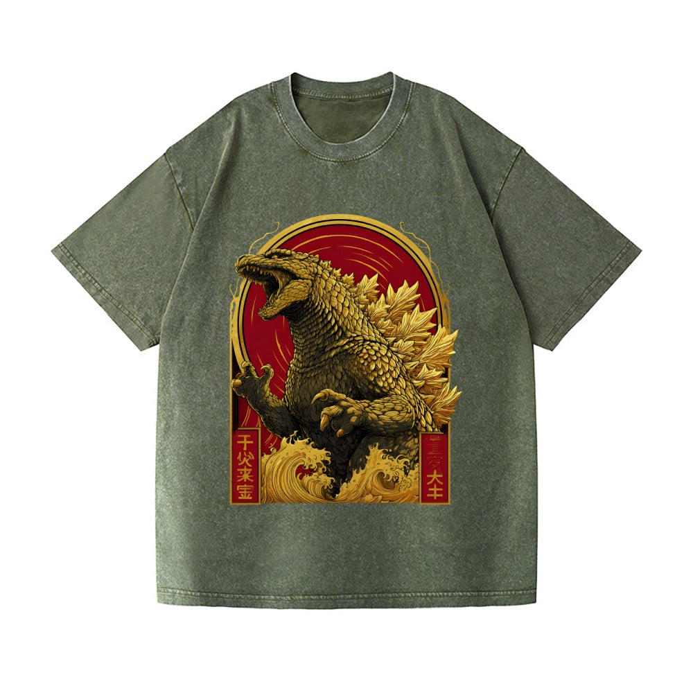 Kaiju Vintage Wash Japanese Design T-Shirt