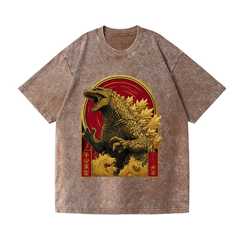 Kaiju Vintage Wash Japanese Design T-Shirt