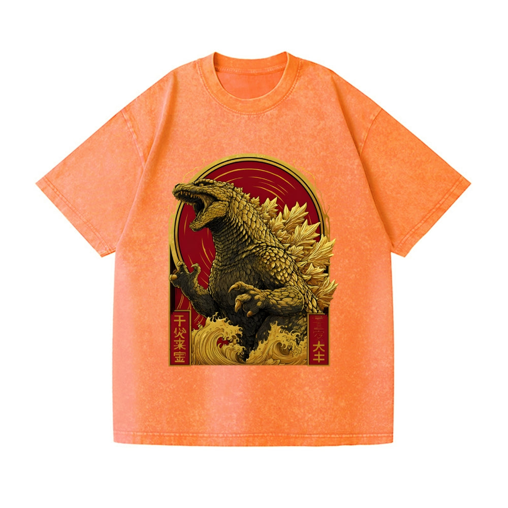 Kaiju Vintage Wash Japanese Design T-Shirt