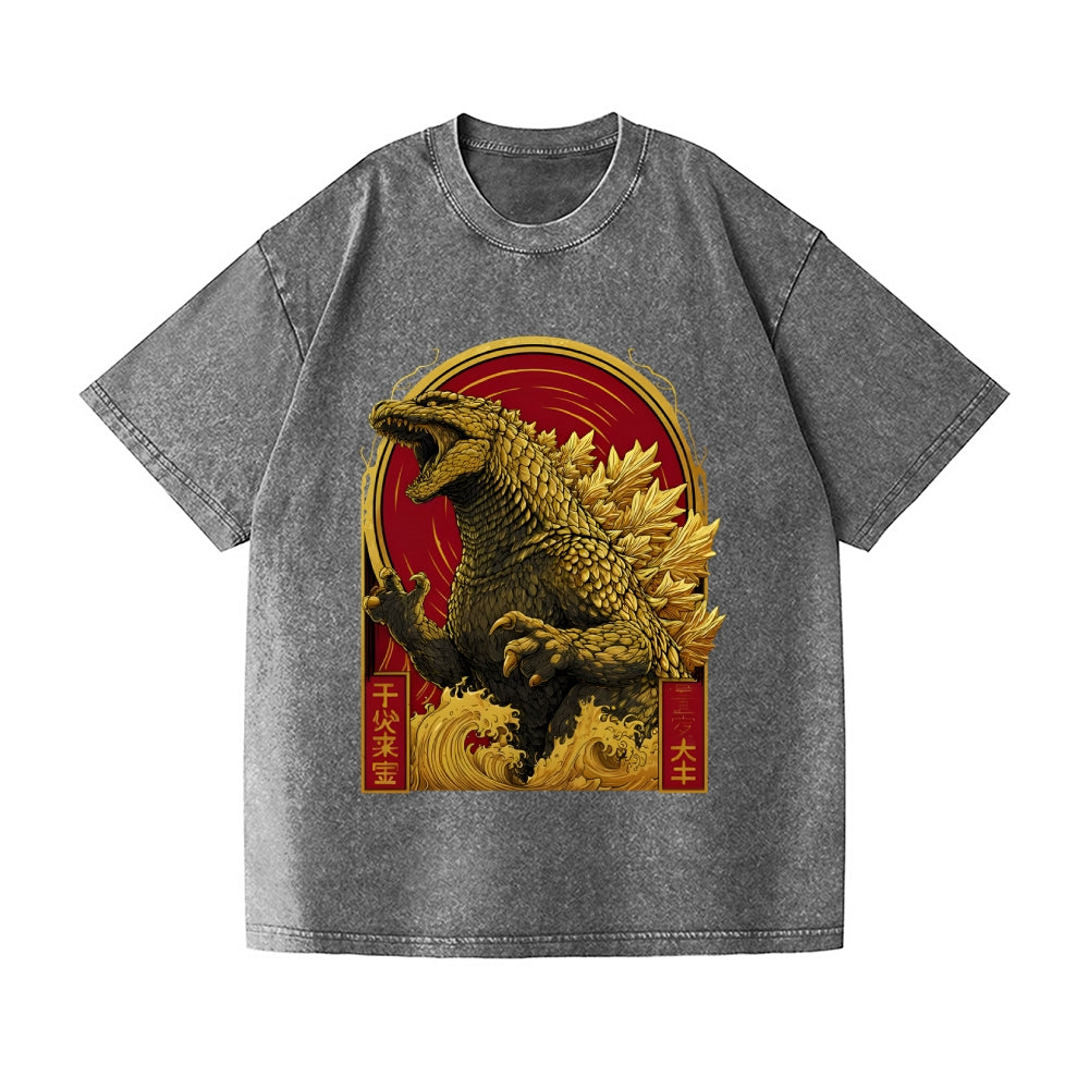 Kaiju Vintage Wash Japanese Design T-Shirt