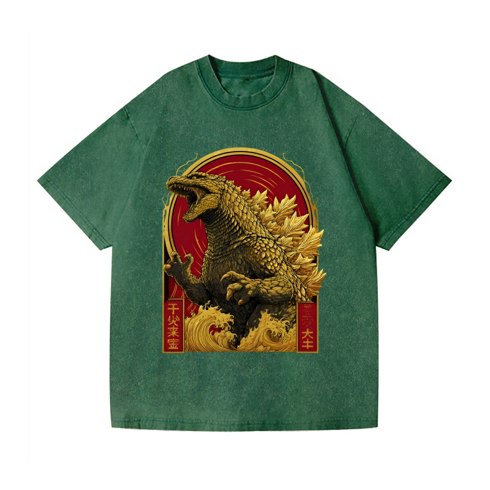 Kaiju Vintage Wash Japanese Design T-Shirt
