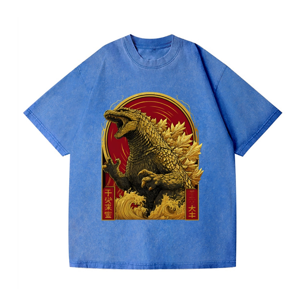 Kaiju Vintage Wash Japanese Design T-Shirt