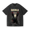 Kaiju Catzilla Vintage Wash Japanese Design T-Shirt