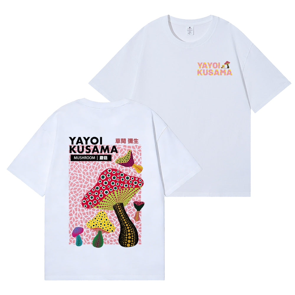 Yayoi Kusama Mushroom Back Art Cotton Tee