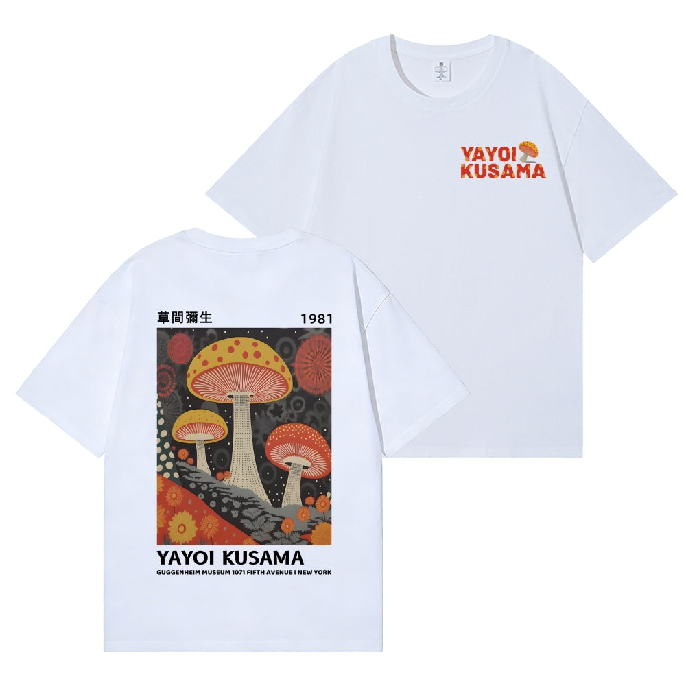 Yayoi Kusama Mushroom Back Art Cotton Tee