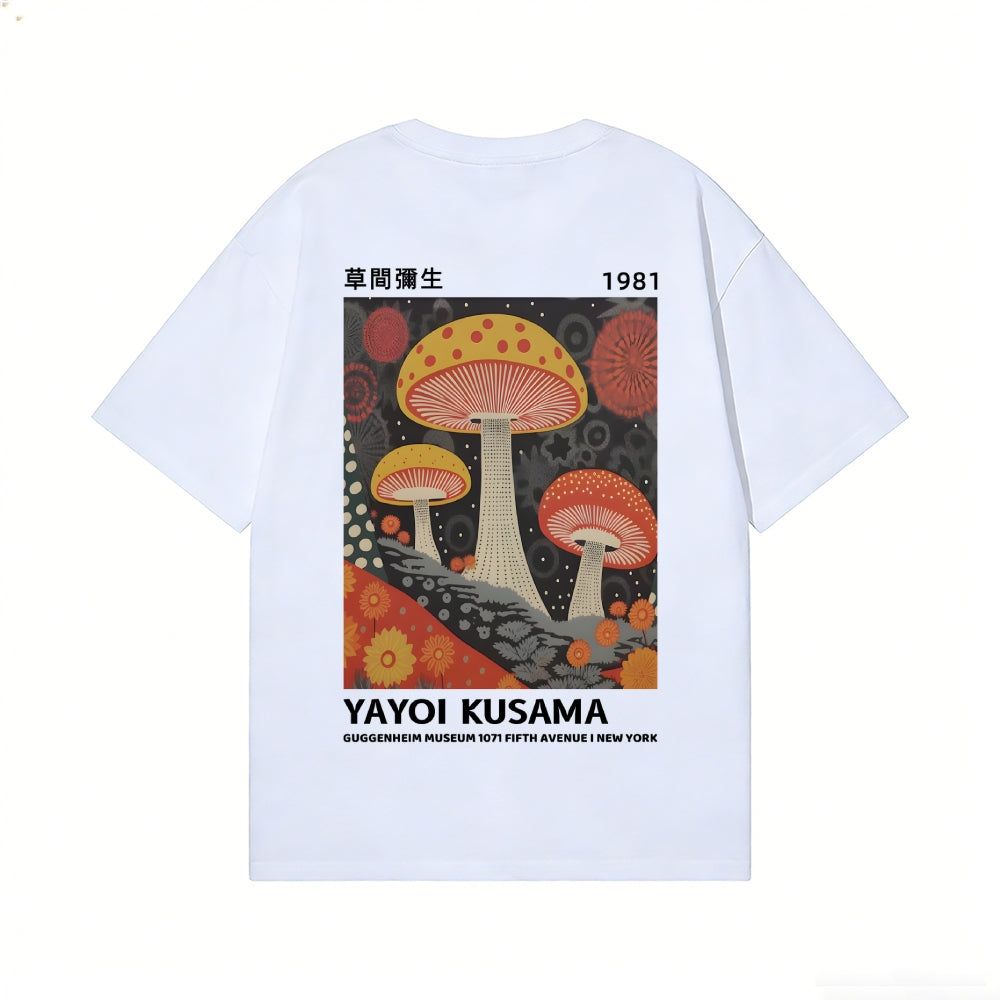 Yayoi Kusama Mushroom Back Art Cotton Tee