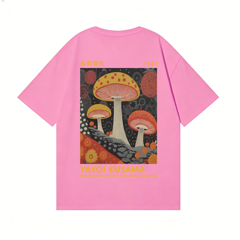 Yayoi Kusama Mushroom Back Art Cotton Tee