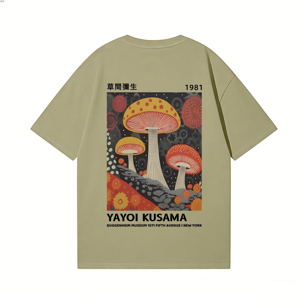 Yayoi Kusama Mushroom Back Art Cotton Tee