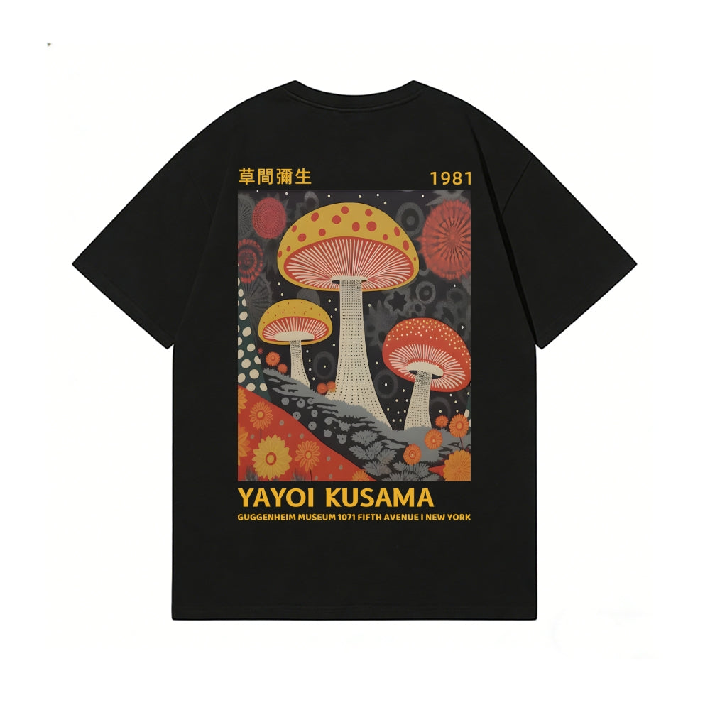 Yayoi Kusama Mushroom Back Art Cotton Tee