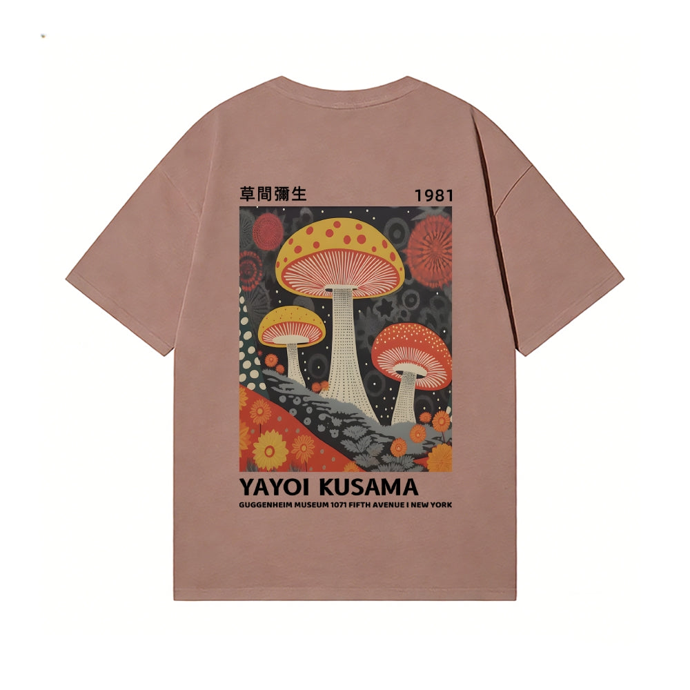 Yayoi Kusama Mushroom Back Art Cotton Tee