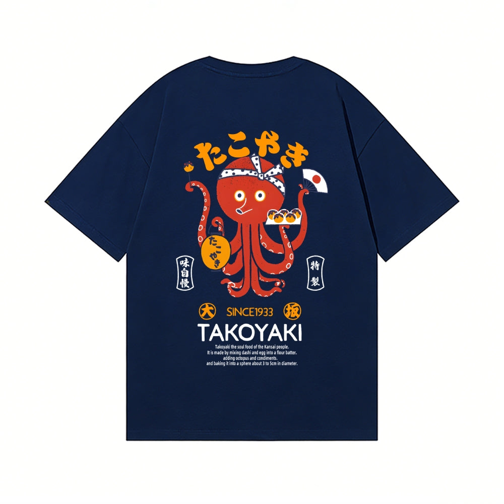 Takoyaki Octopus Back Art Cotton Tee