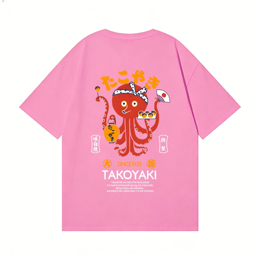 Takoyaki Octopus Back Art Cotton Tee