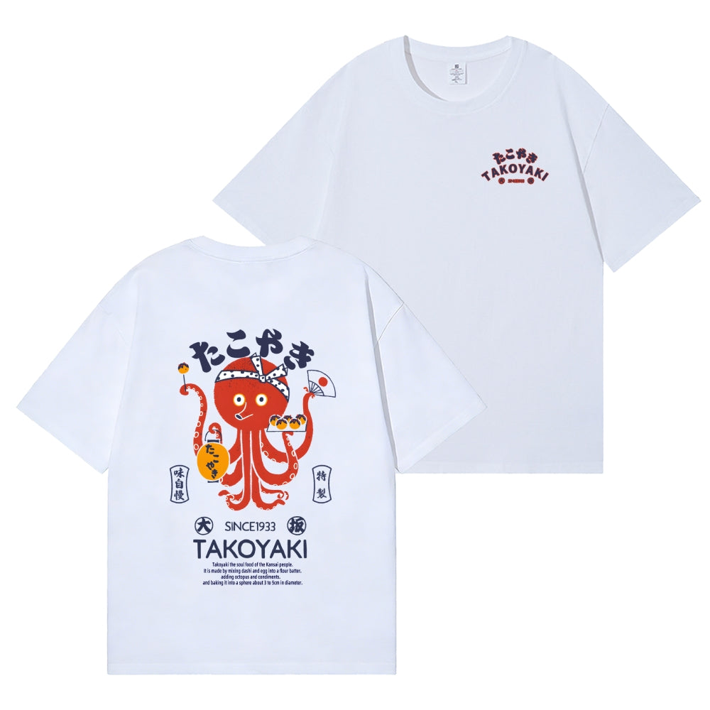 Takoyaki Octopus Back Art Cotton Tee