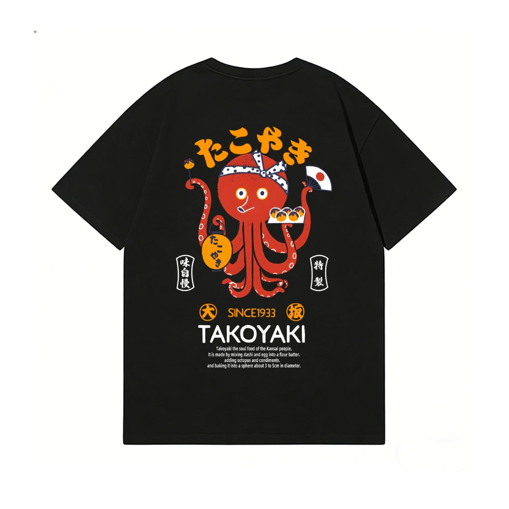 Takoyaki Octopus Back Art Cotton Tee