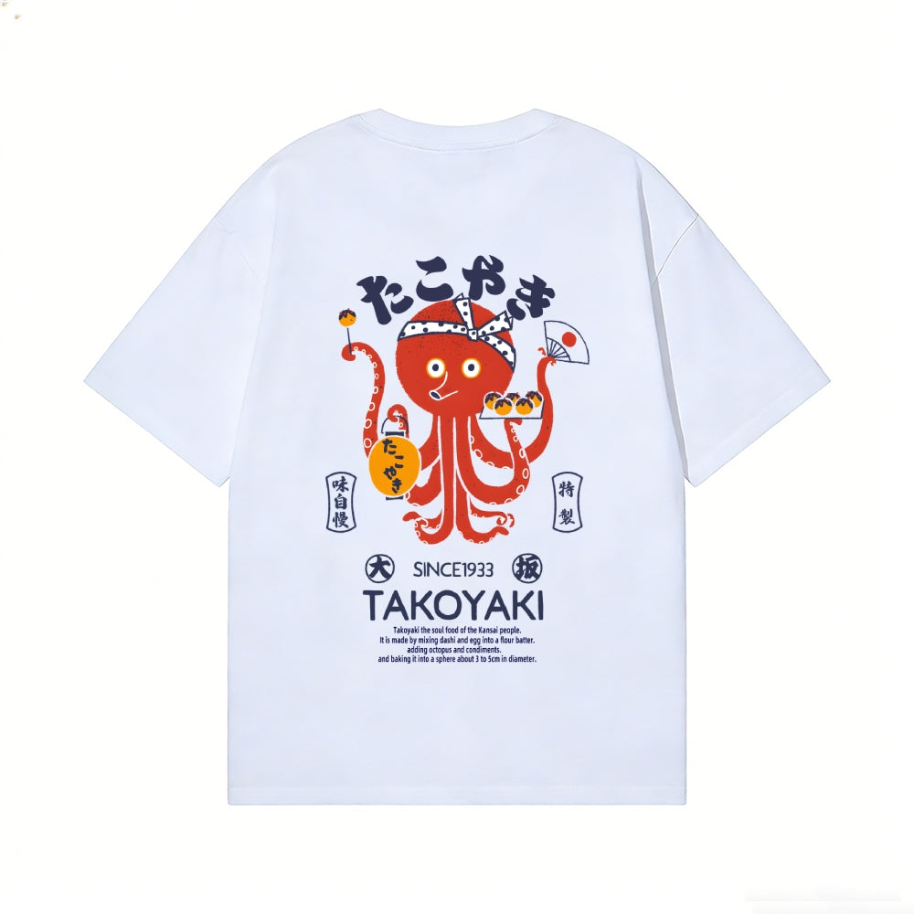 Takoyaki Octopus Back Art Cotton Tee
