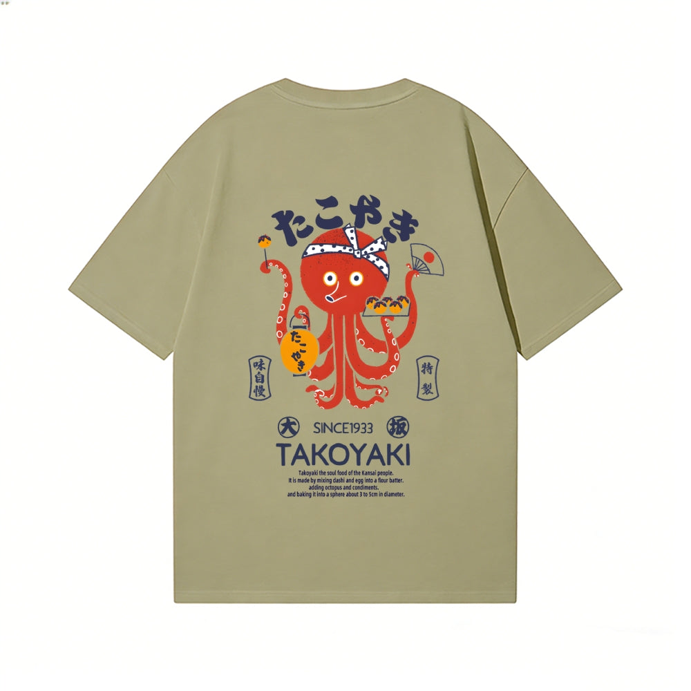 Takoyaki Octopus Back Art Cotton Tee
