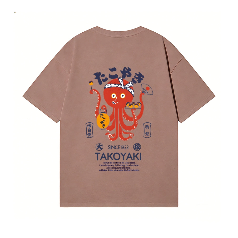 Takoyaki Octopus Back Art Cotton Tee