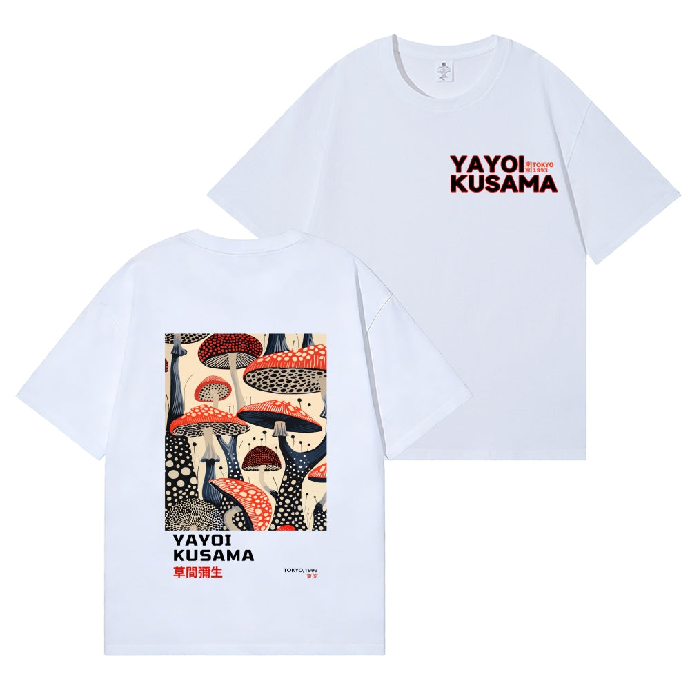 Yayoi Kusama Mushroom Back Art Cotton Tee