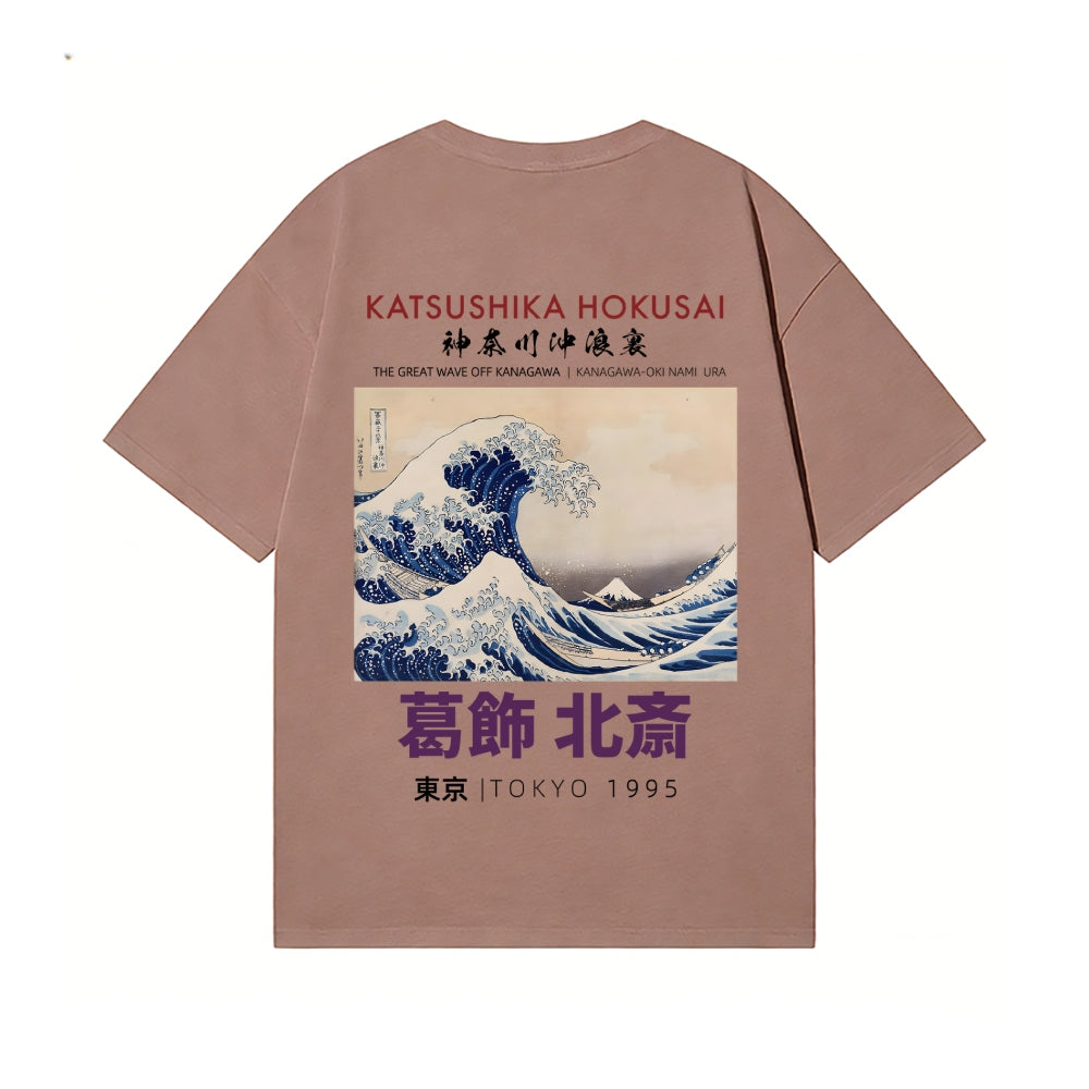 Great Wave Katsushika Hokusai Back Art Cotton Tee