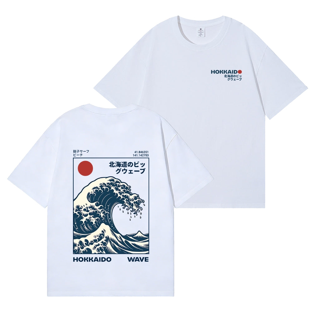 Great Wave Back Art Cotton Tee