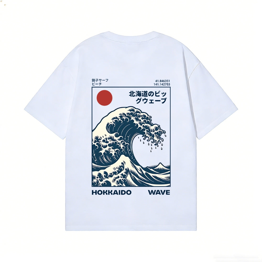 Great Wave Back Art Cotton Tee