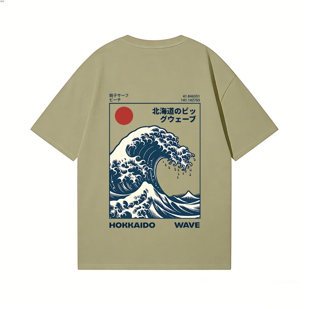 Great Wave Back Art Cotton Tee