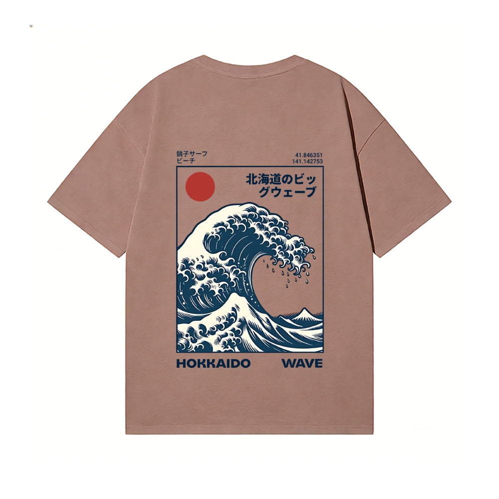 Great Wave Back Art Cotton Tee