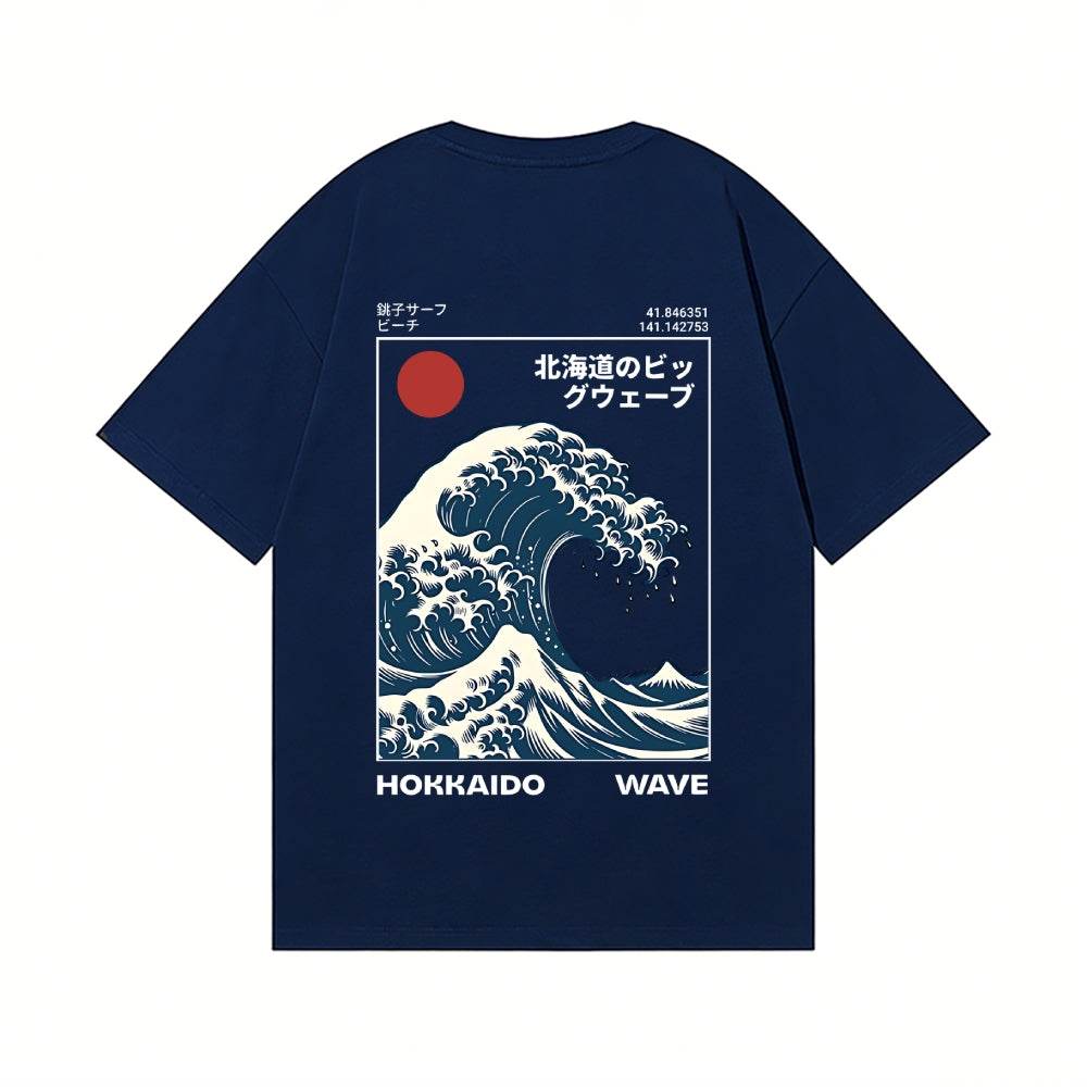 Great Wave Back Art Cotton Tee