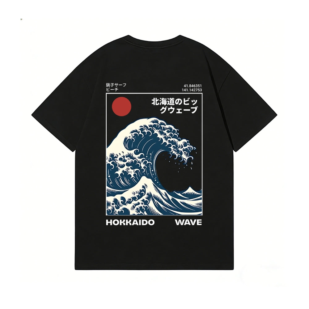 Great Wave Back Art Cotton Tee