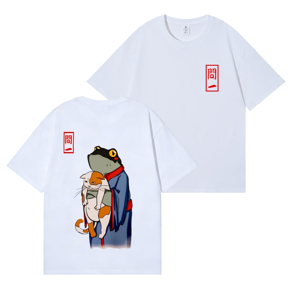 Frog Cat Back Art Cotton Tee