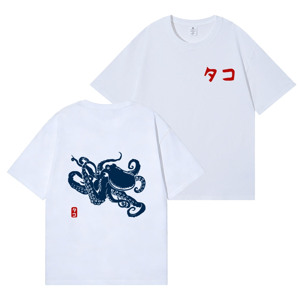 Octopus Back Art Cotton Tee