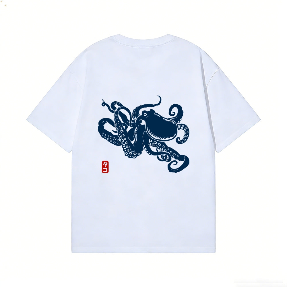 Octopus Back Art Cotton Tee