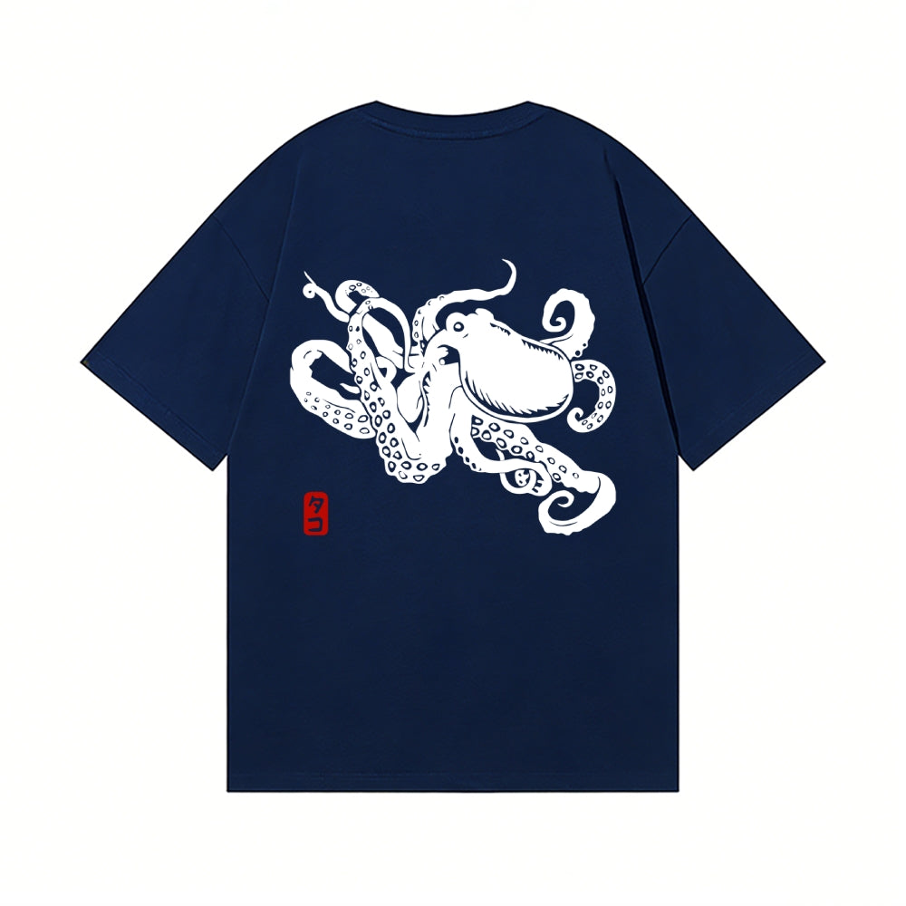 Octopus Back Art Cotton Tee