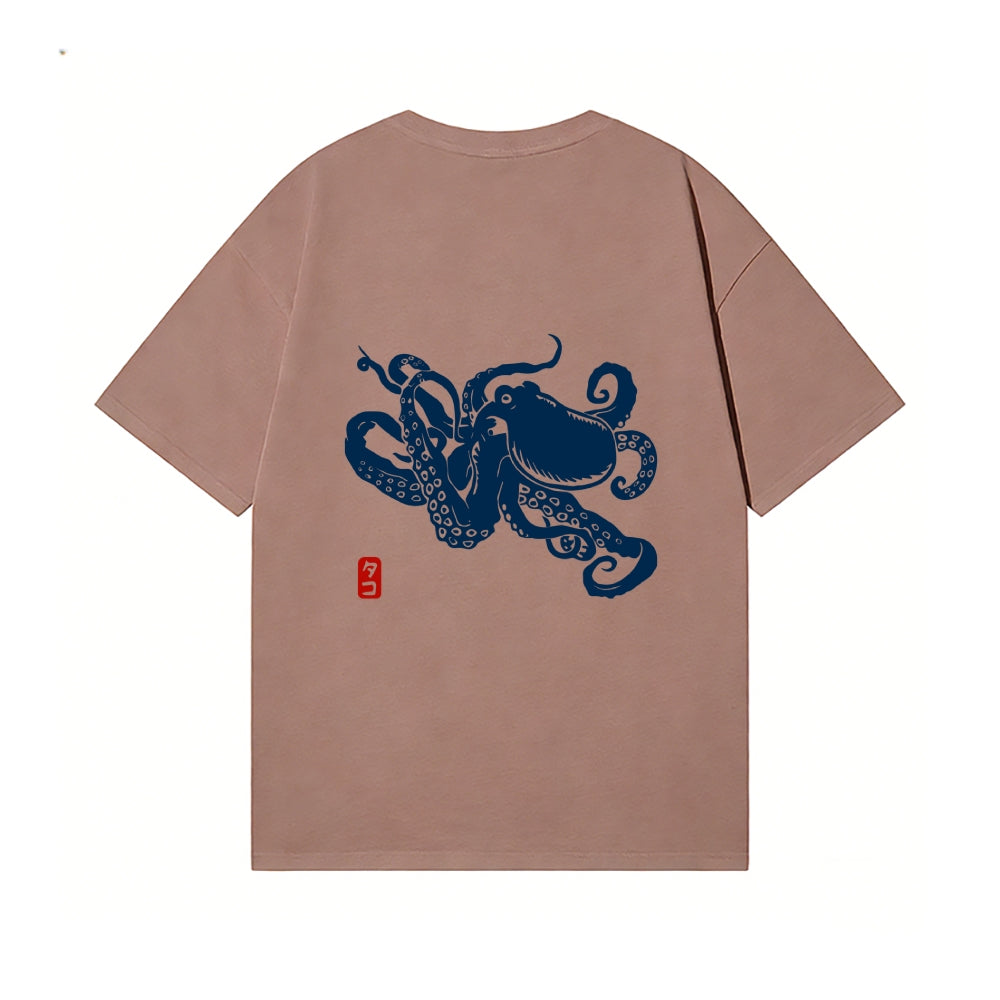 Octopus Back Art Cotton Tee