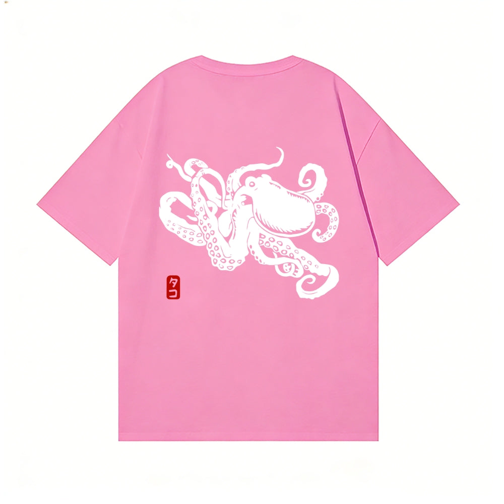 Octopus Back Art Cotton Tee
