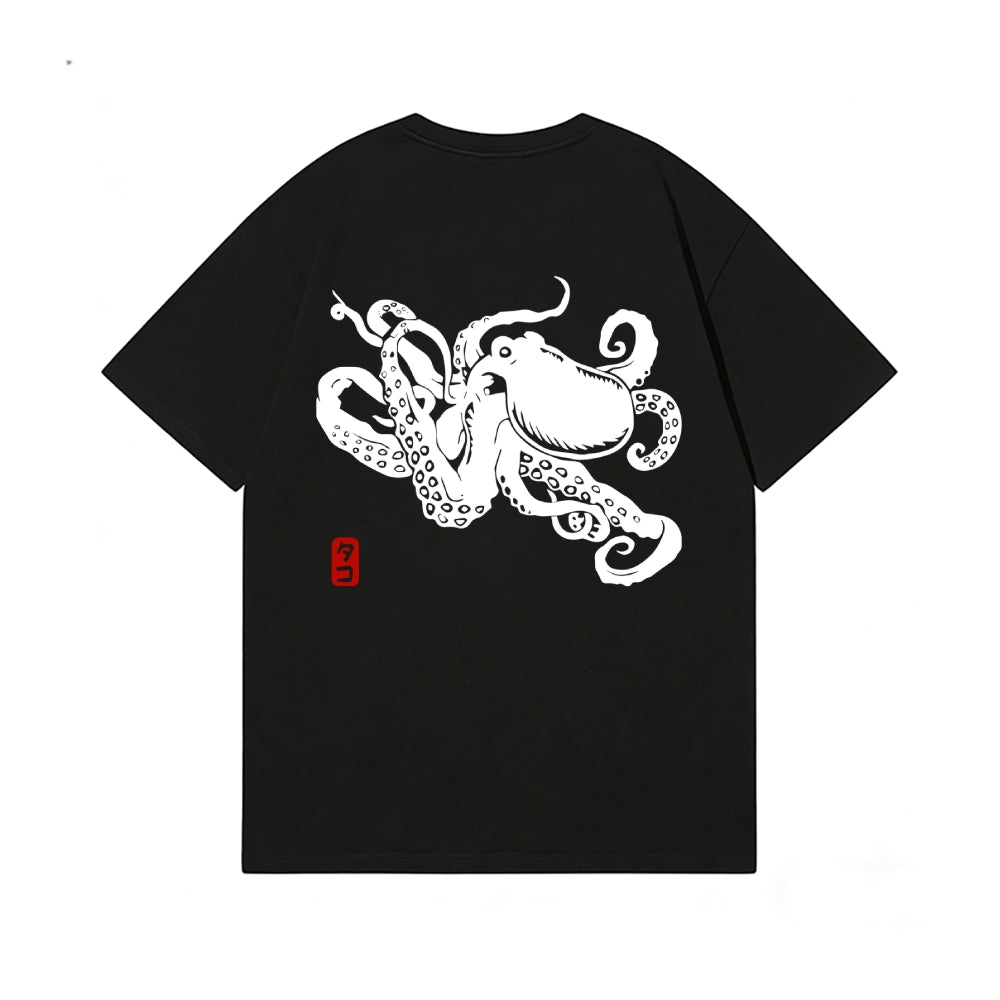 Octopus Back Art Cotton Tee