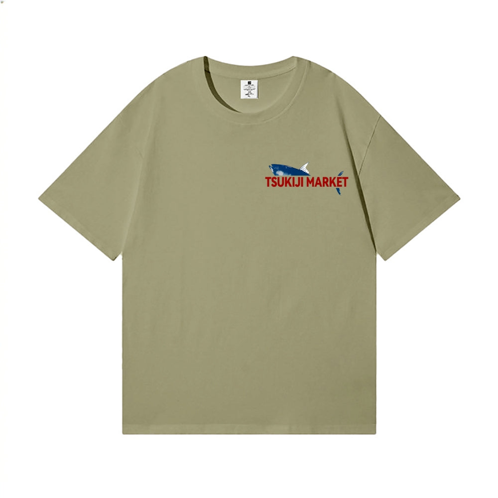 Tsukiji Fish Market Back Art Cotton Tee