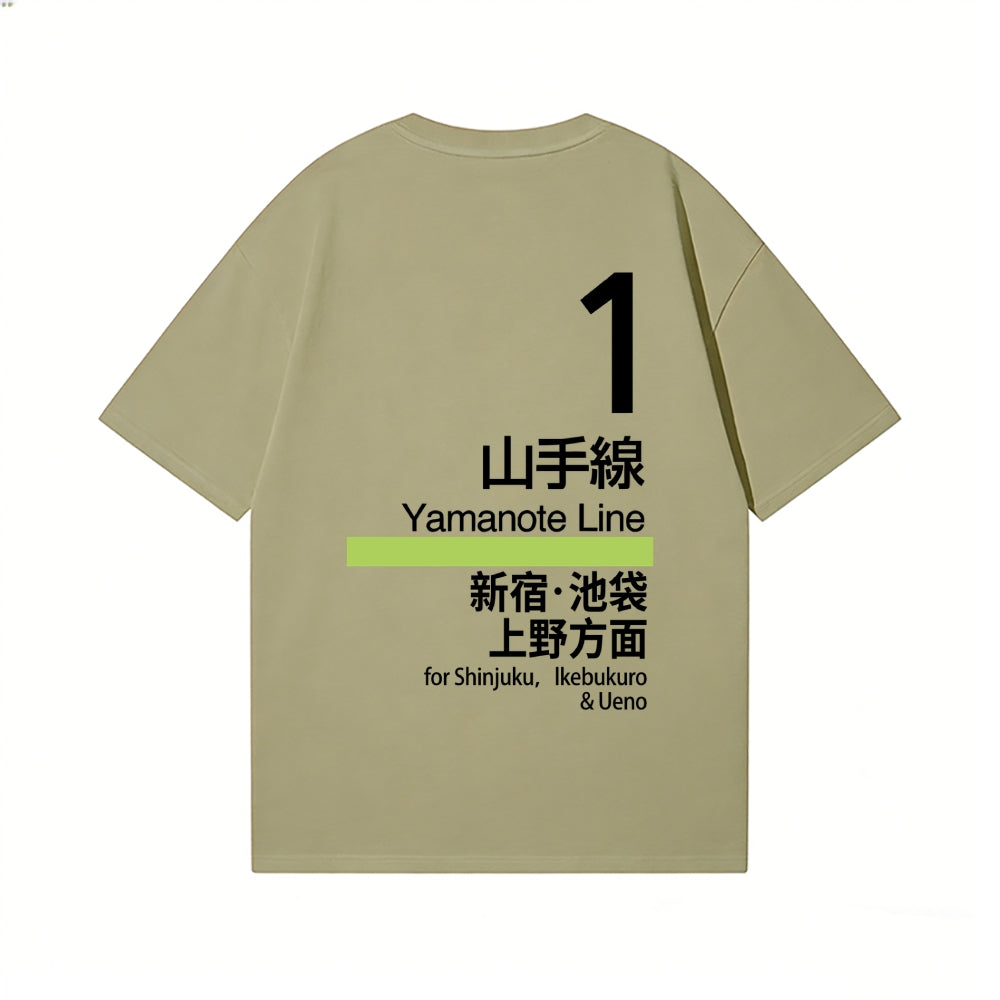Yamanote Line Back Art Cotton Tee
