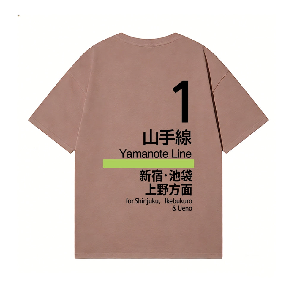 Yamanote Line Back Art Cotton Tee