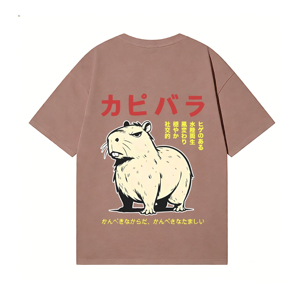 Capybara Back Art Cotton Tee