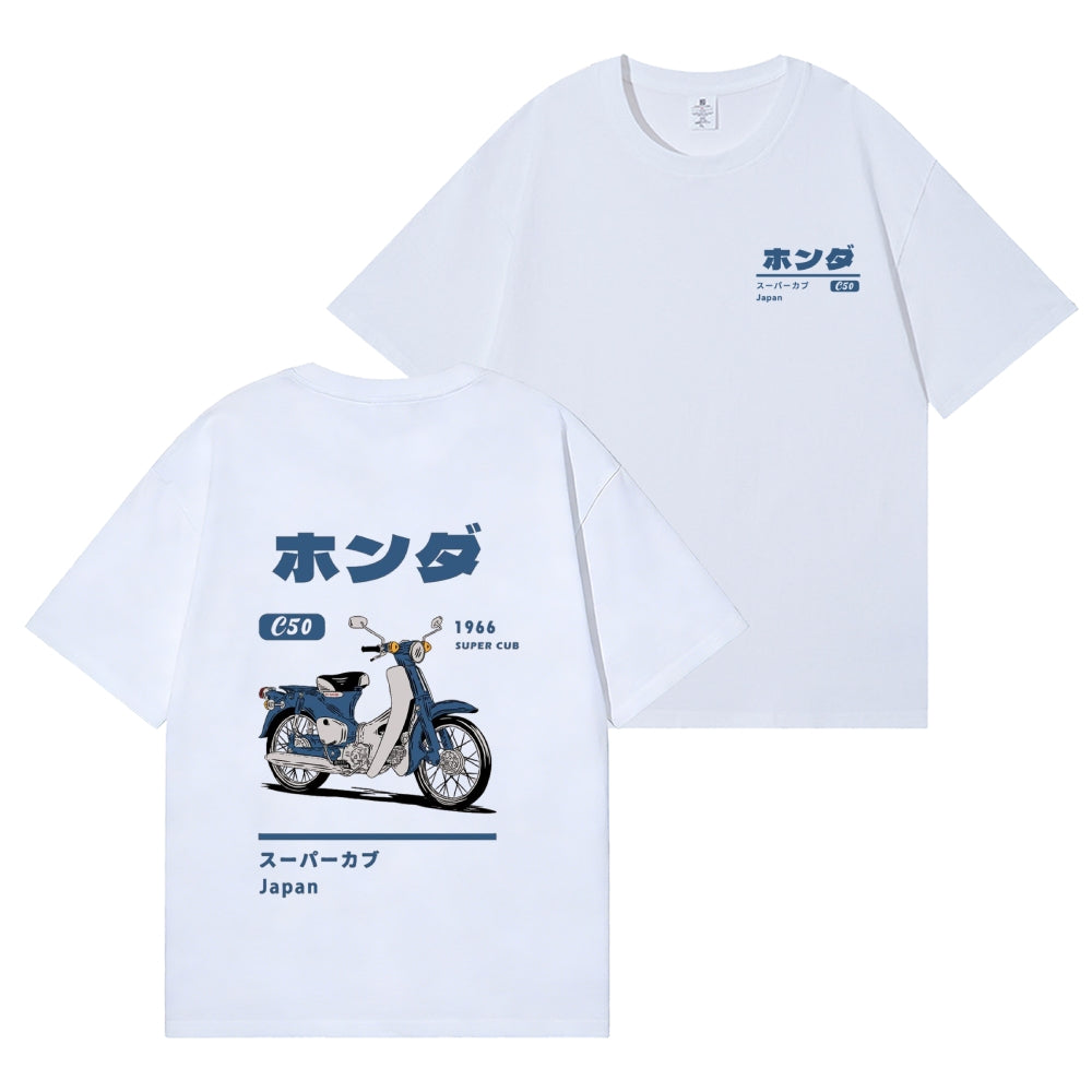 Honda C50 Bike Back Art Cotton Tee