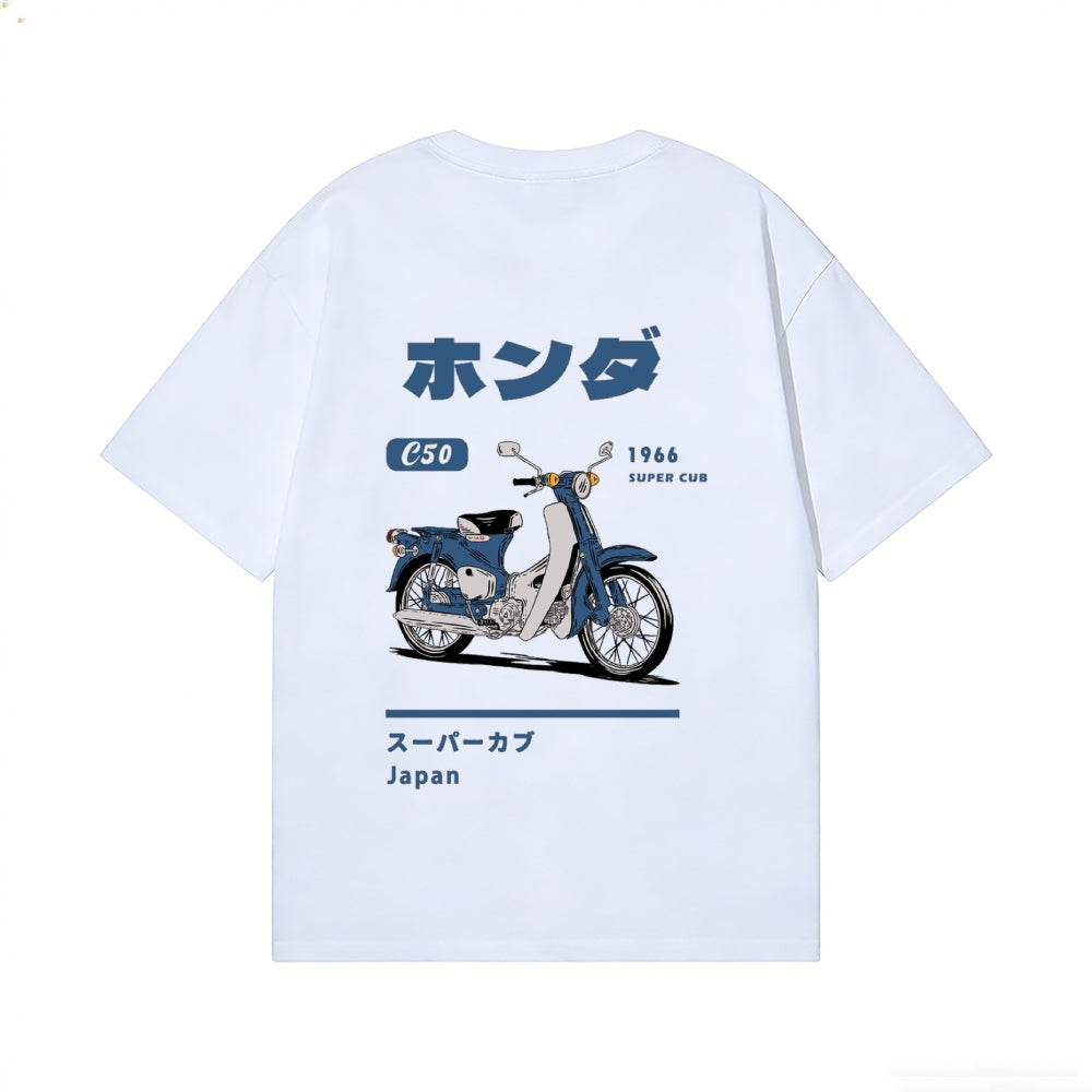 Honda C50 Bike Back Art Cotton Tee