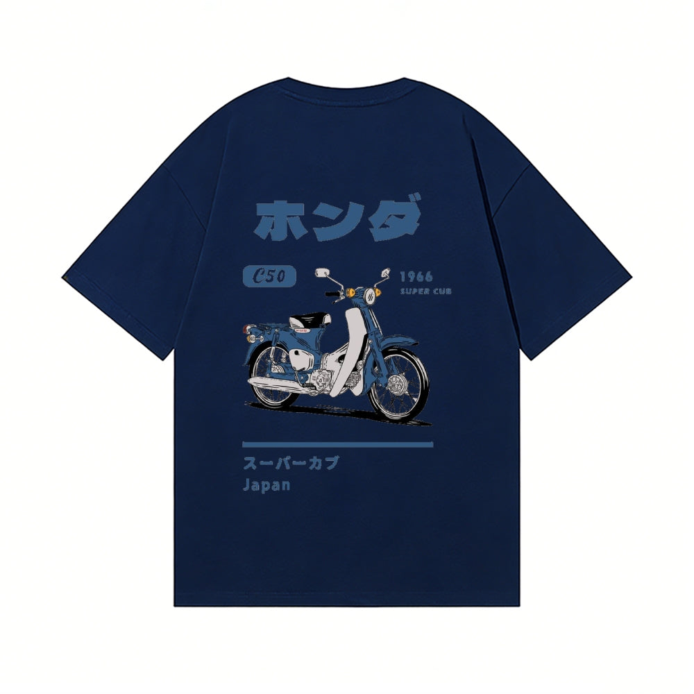 Honda C50 Bike Back Art Cotton Tee
