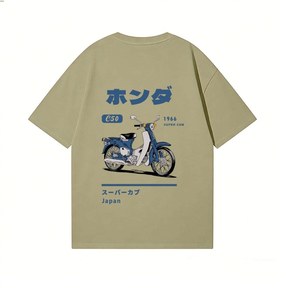 Honda C50 Bike Back Art Cotton Tee