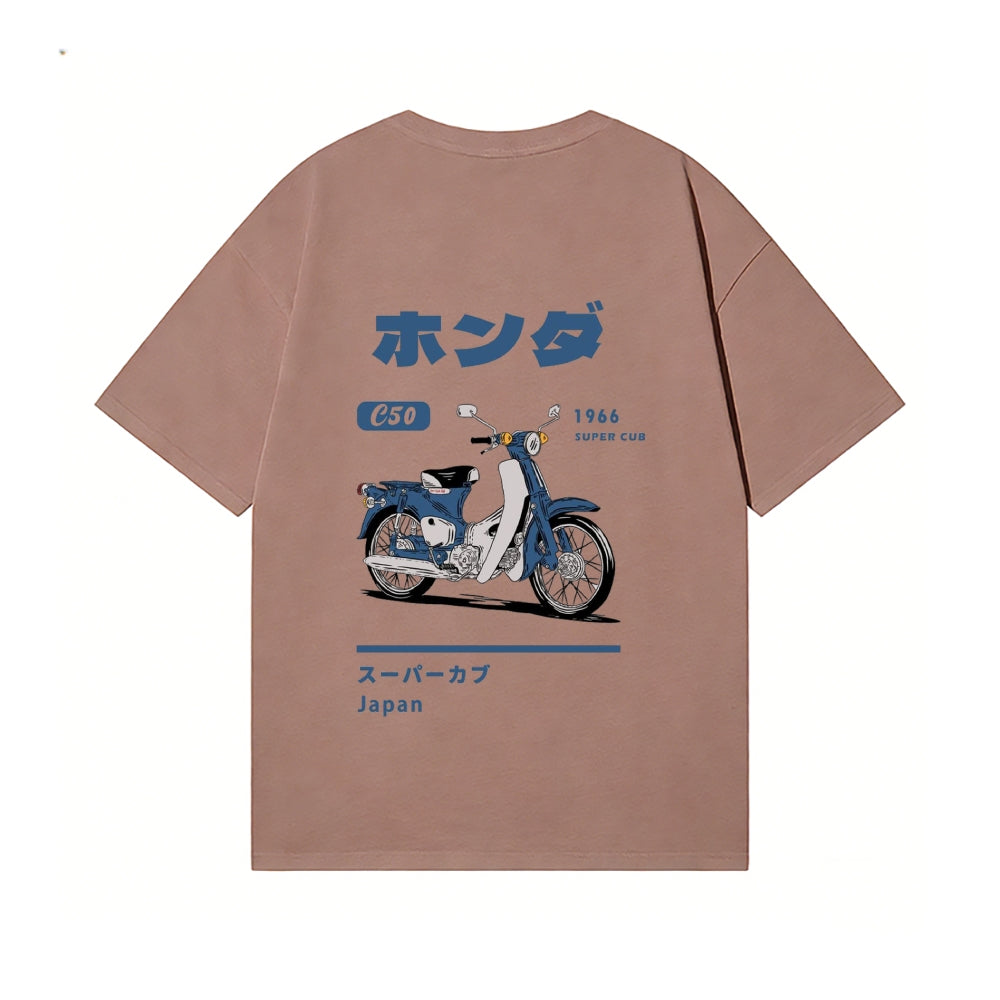 Honda C50 Bike Back Art Cotton Tee